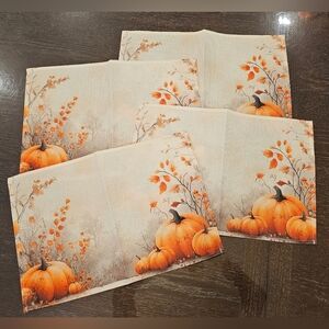 100% Linen Autumn Pumpkin Placemats